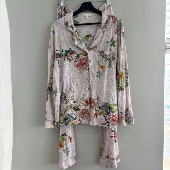 Johnny Was Carly Pajama Set Rosas Floral Print Soft Pink Matching Set Size XXL - Picture 14 of 14
